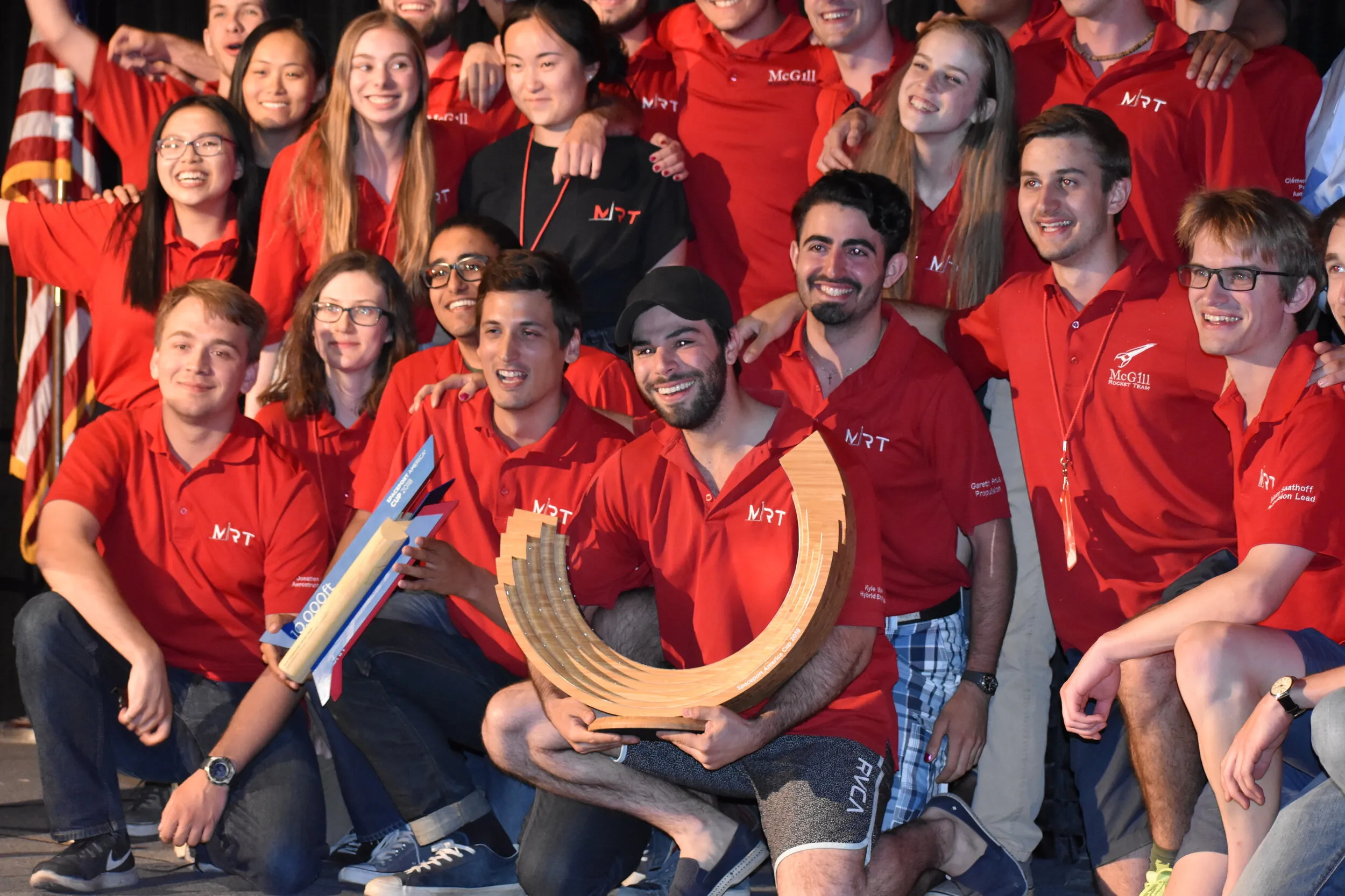 A group photo of the rocket team.